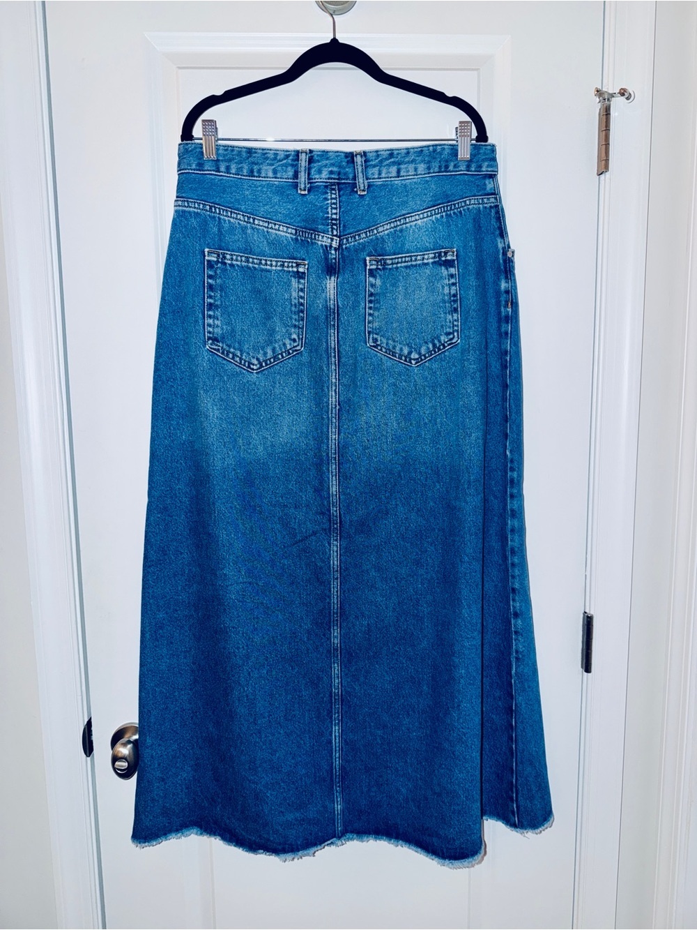 Pilcro, Light Blue Madi Front-Slit Denim Skirt, Blue, 14 - Picture 6 of 7